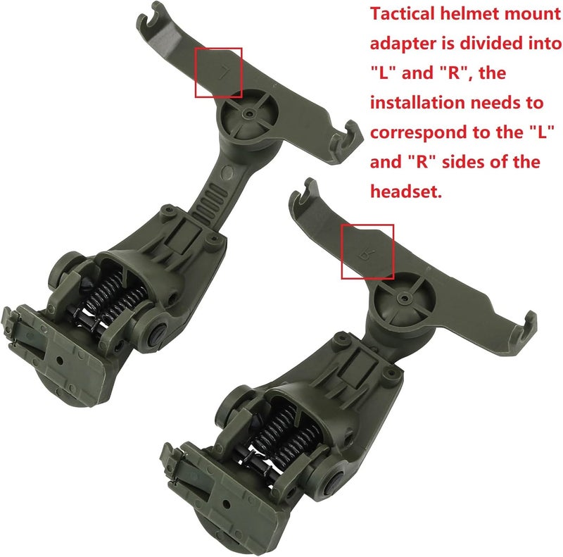 HEARFALCOM Tactical Helmet ARC Rail Adapter Accessories - Compatible with Walker's Razor Earmuffs - Image 3